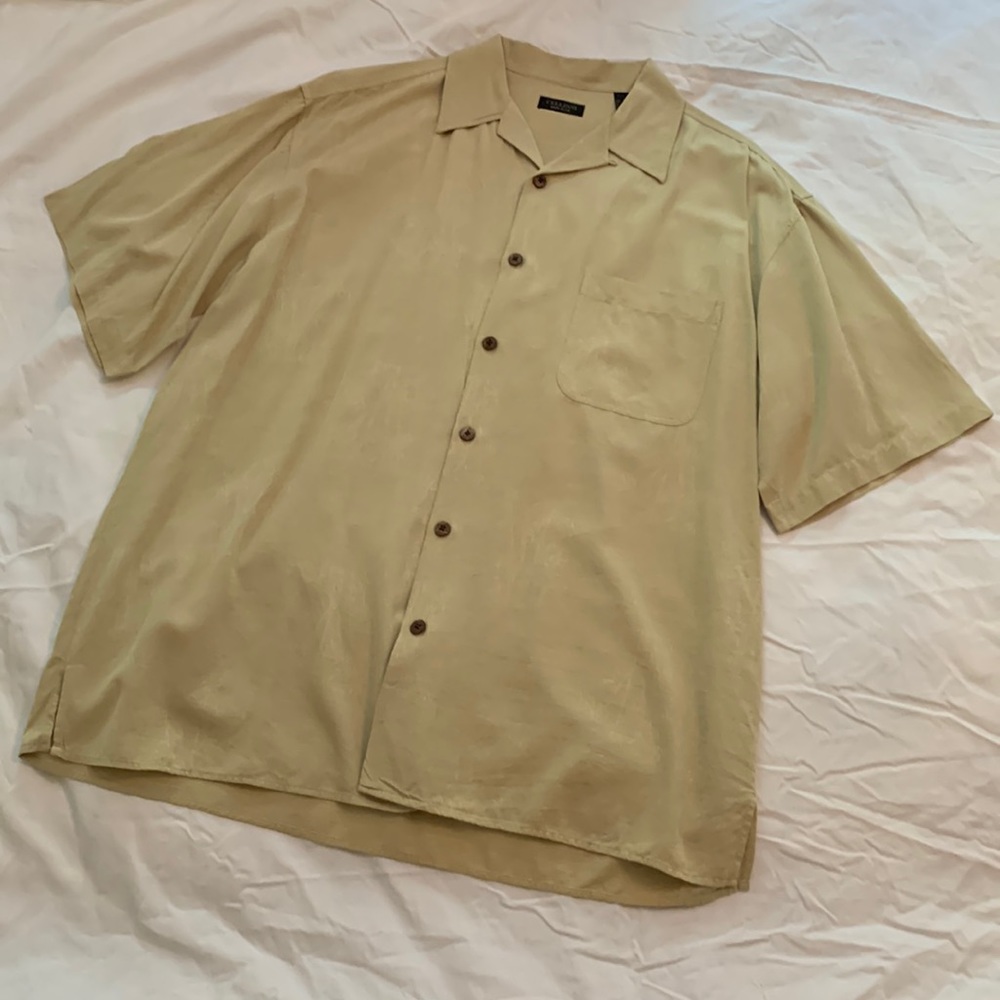 Cellini Men’s Silk Button Up Shirt